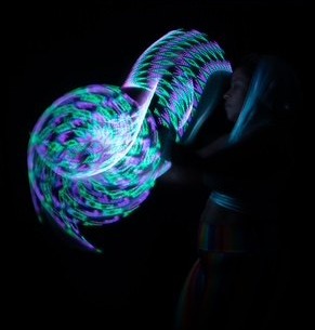 Long-exposure light painting by Brooklyn Light Studio